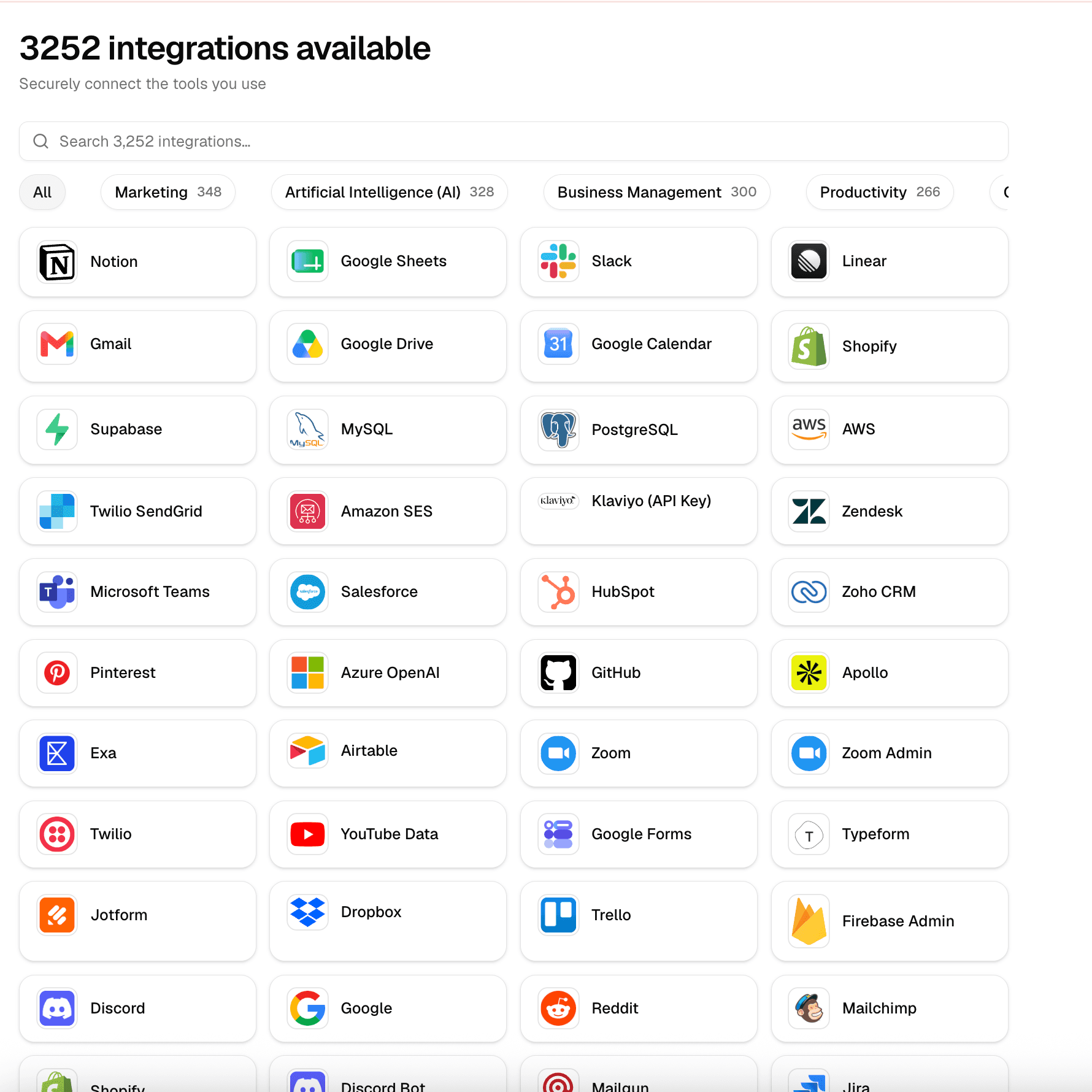 A selection of integrations available to Roman, including Notion, Google Sheets, Slack, Linear, Salesforce, HubSpot, and GitHub